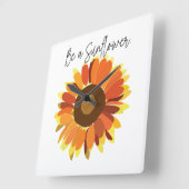 Seien Sie Sonnenblume Quadratische Wanduhr (Winkel)