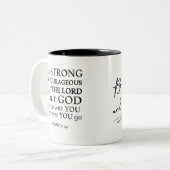 Seien Sie stark Christliche Bibelverse-Schrift Zweifarbige Tasse (Vorderseite Links)
