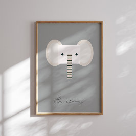 Seien Sie stark, Elefanten Kinder Affirmationsneut Poster