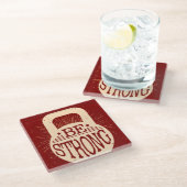 Seien Sie stark Glasuntersetzer (Schrägansicht)