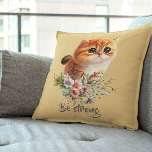Seien Sie stark inspirierend und floralistisch Kissen