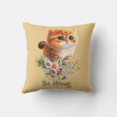 Seien Sie stark inspirierend und floralistisch Kissen (Rückseite)