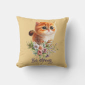 Seien Sie stark inspirierend und floralistisch Kissen (Vorderseite)