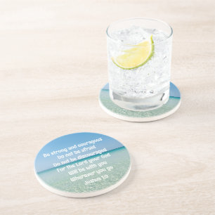 Seien Sie stark inspirierender Bibel Verse Beach Getränkeuntersetzer