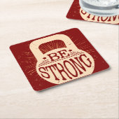 Seien Sie stark Rechteckiger Pappuntersetzer (angewinkelt)