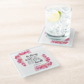 Seien Sie stark und ermuntern Sie Psalm Pink Bläse Glasuntersetzer (Schrägansicht)