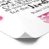 Seien Sie stark und ermuntern Sie Psalm Pink Bläse Poster (Ecke)