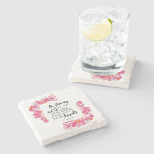 Seien Sie stark und ermuntern Sie Psalm Pink Bläse Steinuntersetzer (Seitenansicht)