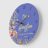 Seien Sie stark und frei wie Wildblumen | Wildblum Große Wanduhr (Winkel)