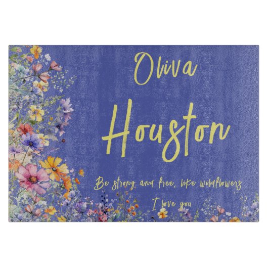 Seien Sie stark und frei wie Wildblumen | Wildblum Schneidebrett (Vorderseite)