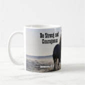 Seien Sie stark und mutig Bibelverse Deut 31 Pferd Kaffeetasse (Links)