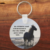 Seien Sie stark und mutig Bibelverse Deut 31 Pferd Schlüsselanhänger (Rückseite)