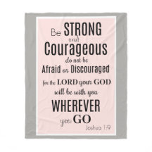 Seien Sie stark und mutig (Joshua), rosa/grau