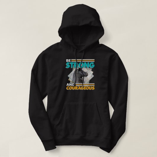 Seien Sie stark und mutig - Llama Hoodie (Design vorne)