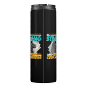 Seien Sie stark und mutig - Llama Thermosbecher (Rückseite)