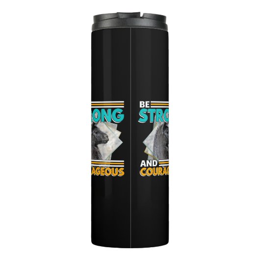 Seien Sie stark und mutig - Llama Thermosbecher (Rückseite)
