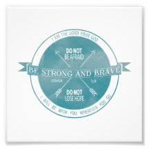 Seien Sie stark und tapfer, Aquamarine Schrift