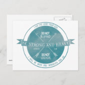 Seien Sie stark und tapfer, Aquamarine Schrift Postkarte (Vorne/Hinten)