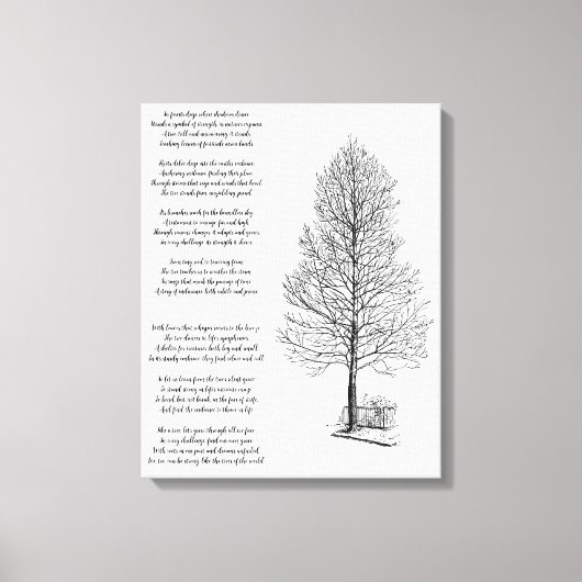 Seien Sie stark wie Baumkunst und Gedicht Leinwanddruck (Vorderseite)