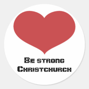 Seien Sie starke Christchurch-Rundsticker Runder Aufkleber