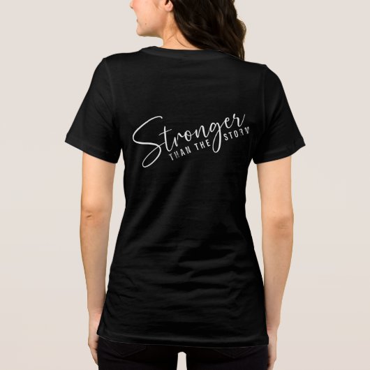 "Seien Sie starke Frauen inspirierende schwarze Mo Tri-Blend Shirt (Rückseite)