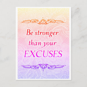 Seien Sie stärker als Ihre Ausreden - Positives Zi Postkarte