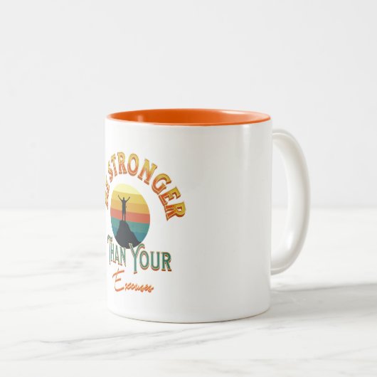 Seien Sie stärker als Ihre Ausreden Zweifarbige Tasse (VorderseiteRechts)