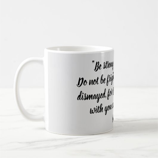 Seien Sie starker und mutiger Joshua-1:9 Kaffeetasse (Links)