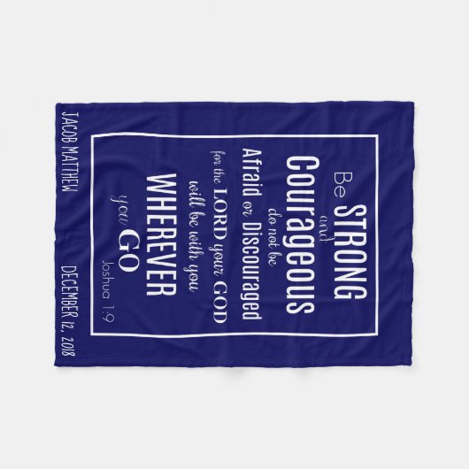 Seien Sie starkes u. mutiges (Joshua) Fleecedecke (Vorderseite (Horizontal))