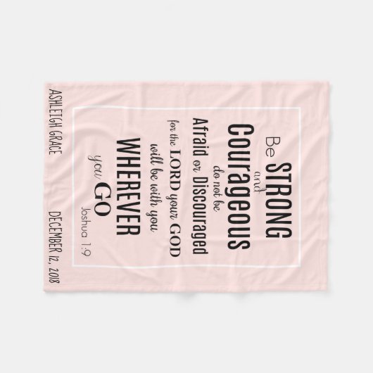 Seien Sie starkes u. mutiges (Joshua) Fleecedecke (Vorderseite (Horizontal))