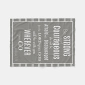 Seien Sie starkes u. mutiges (Joshua) Grau/-WEISS Fleecedecke (Vorderseite (Horizontal))