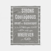 Seien Sie starkes u. mutiges (Joshua) Grau/-WEISS Fleecedecke (Vorderseite)