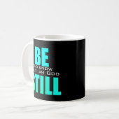 Seien Sie still und kennen Gott Psalm 46 Blau Kaffeetasse (Vorderseite Links)