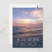 Seien Sie still und kennen Sie Bibel Verse Sunset Postkarte (Vorne/Hinten)