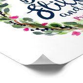 Seien Sie still und kennen Sie die rosa Blumenbibe Poster (Ecke)