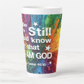 Seien Sie still und kennen Sie Psalmen 46-10 Milchtasse (Vorderseite)