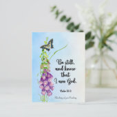 Seien Sie still und wissen, dass ich Gott bin. Psa Postkarte (Stehend Vorderseite)