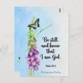 Seien Sie still und wissen, dass ich Gott bin. Psa Postkarte (Vorne/Hinten)