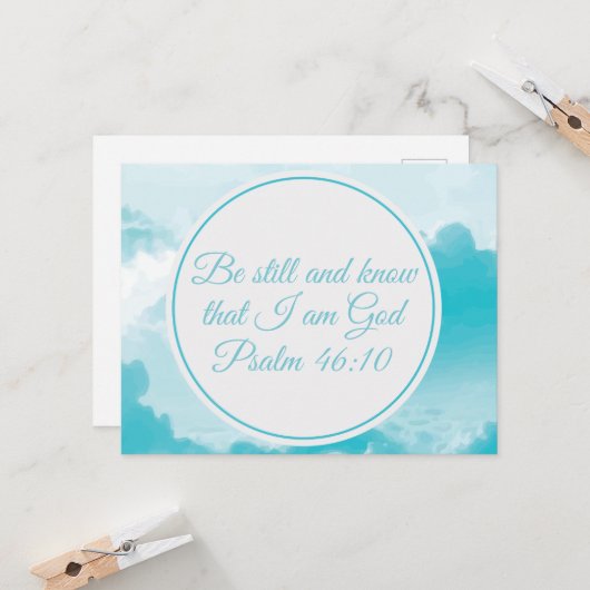 Seien Sie still und wissen, dass ich Gott Schöne P Karte (Vorderseite/Rückseite Beispiel)