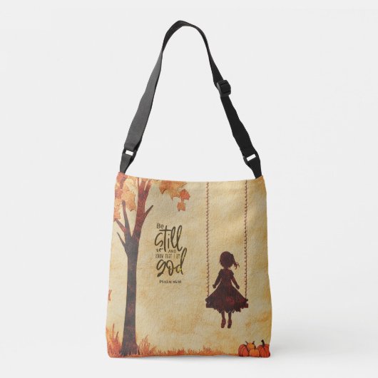 Seien Sie still und wissen ich bin Gott Bible Vers Tragetaschen Mit Langen Trägern (Rückseite)