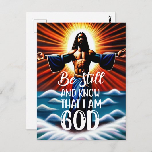 Seien Sie still und wissen, ich bin Gott Postcard Postkarte (Vorne/Hinten)