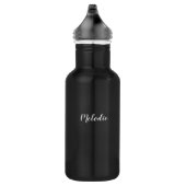 Seien Sie still und wissen | Personalisiert Name F Edelstahlflasche (Rechts)