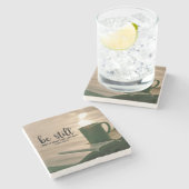 Seien Sie still und wissen Sie, dass ich die Bibel Steinuntersetzer (Seitenansicht)