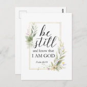 Seien Sie still und wissen Sie, dass ich Gott Bibe Postkarte (Vorne/Hinten)
