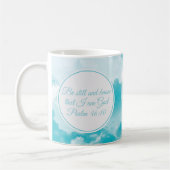 Seien Sie still und wissen Sie, dass ich Gott Bibl Kaffeetasse (Links)