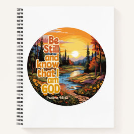 Seien Sie still und wissen Sie, dass ich Gott Bibl Notizblock