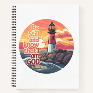 Seien Sie still und wissen Sie, dass ich Gott Bibl Notizblock