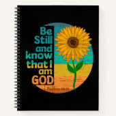 Seien Sie still und wissen Sie, dass ich Gott Bibl Notizblock (Vorderseite)