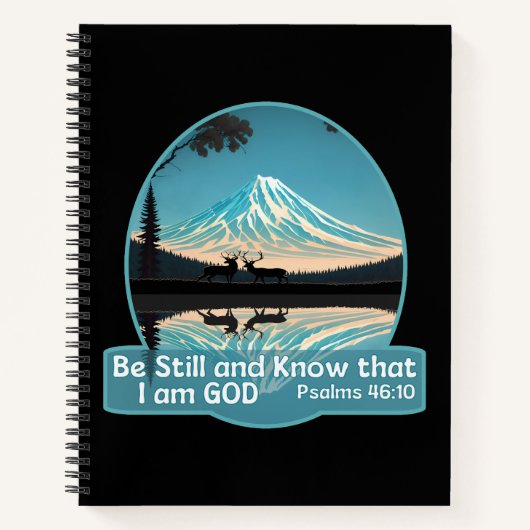 Seien Sie still und wissen Sie, dass ich Gott Bibl Notizblock (Vorderseite)