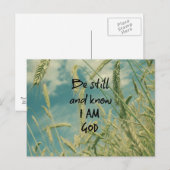 Seien Sie still und wissen Sie, dass ich Gott Bibl Postkarte (Vorne/Hinten)